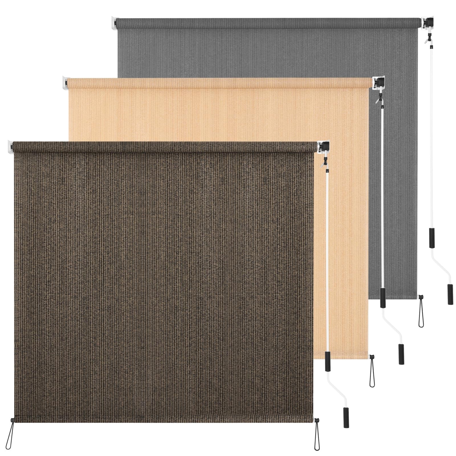 Hidodo Outdoor Roller Shade 4 W X 8 L Cordless Patio Shades Roll Up Outdoors