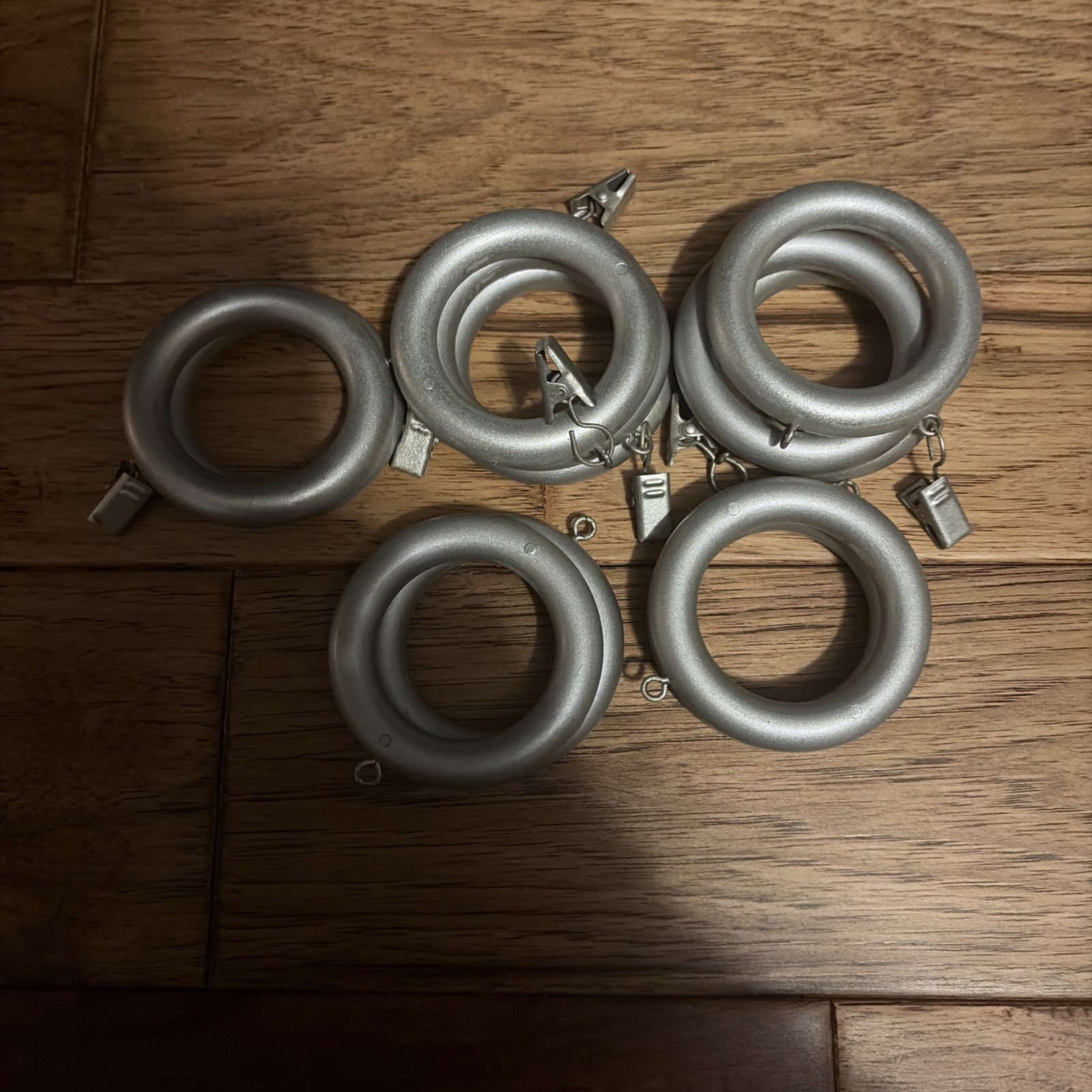 Lot of 12 Curtain Rod Round Rings metal Eye Hooks