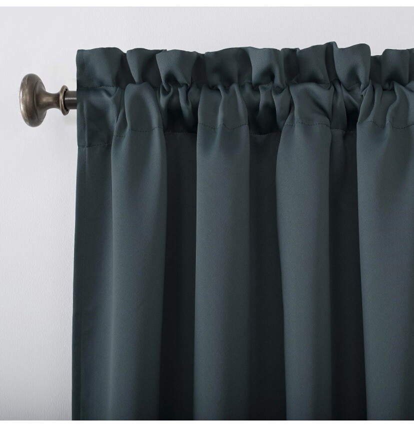Dark Green Blackout Shades Drapes Size 63” X 40” New