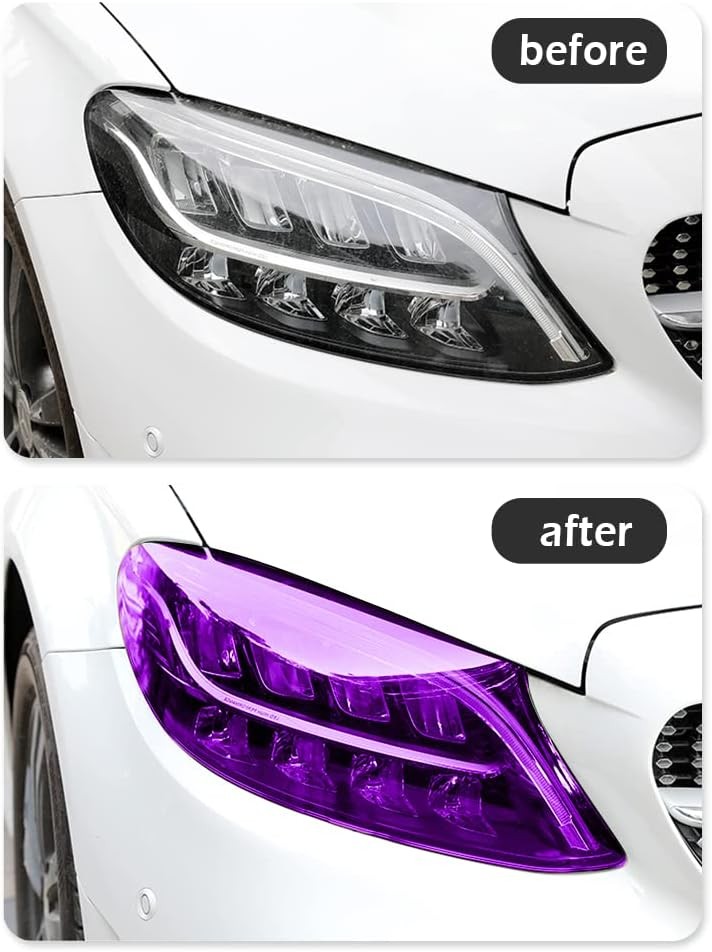 12 X 48inch Car Light Tint Film, Cuttable&Stretchability Car Headlight Taillight