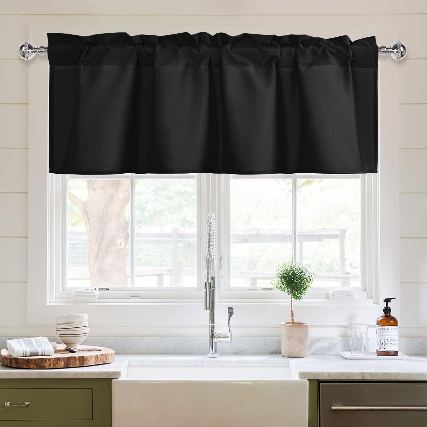Kitchen Valances Curtains for Windows Living Room Bedroom Bathroom Toppers Farmh