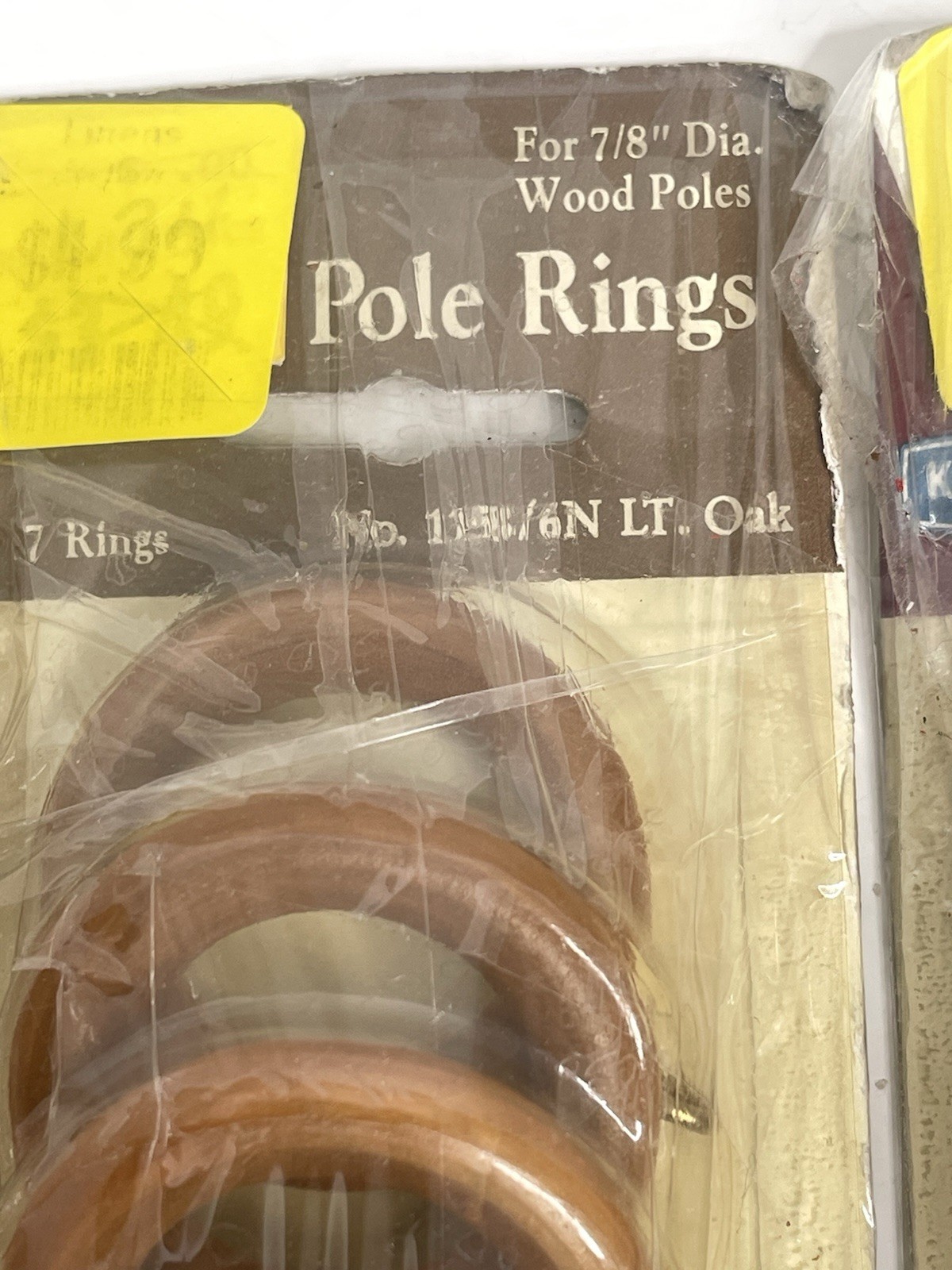 Vintage Wood Curtain Drapery Rod 3 packs 7/8” Rings with eyelets Lot of 21 new