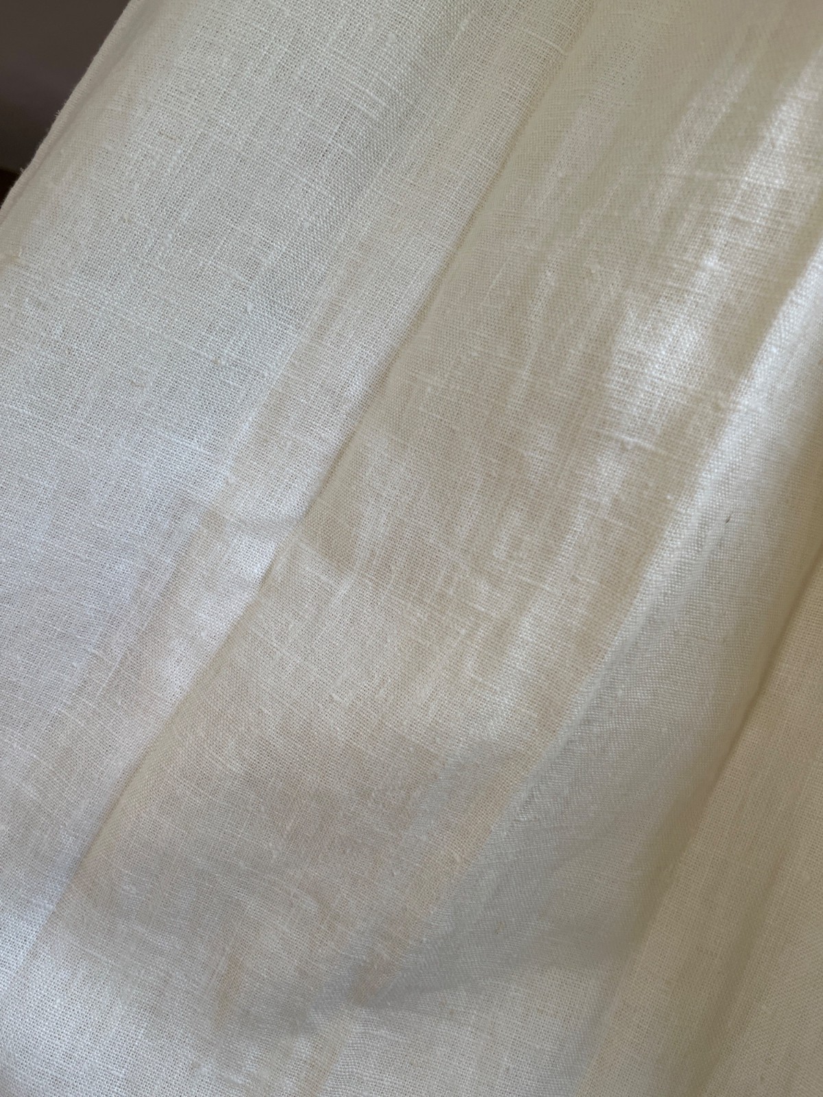 4 Heavy Linen Ivory Curtain Panels Lined Pinch Pleats Quality Luxury 84×46″