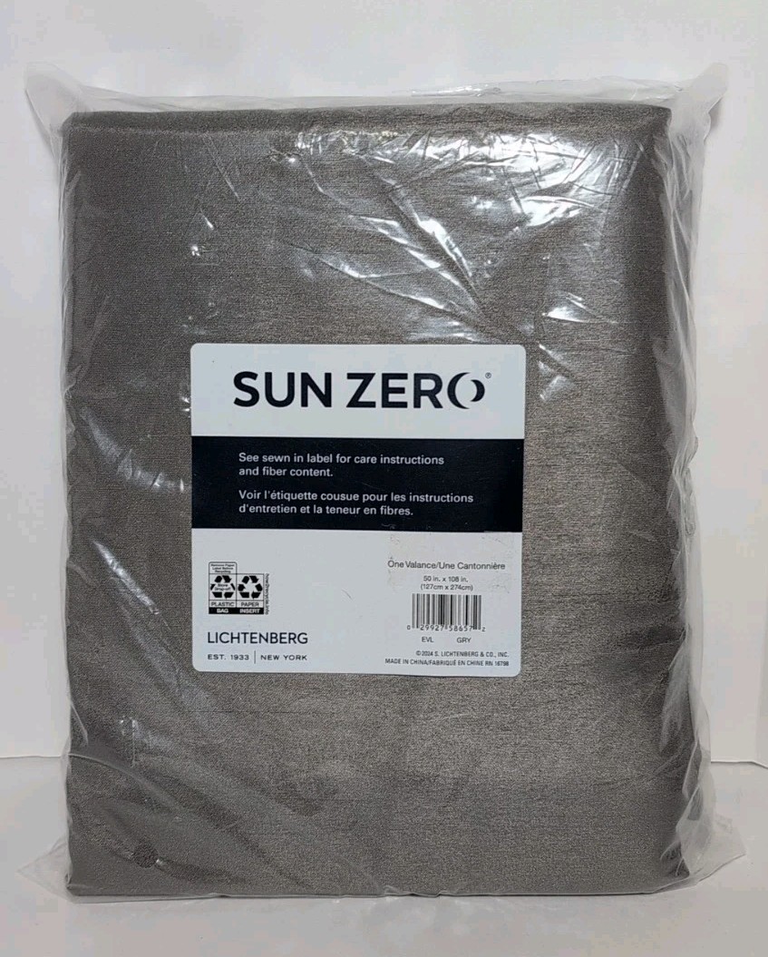 50″x108″ Sun Zero Blackout Evelina Faux Dupioni Silk Curtain Panel Iron Gray