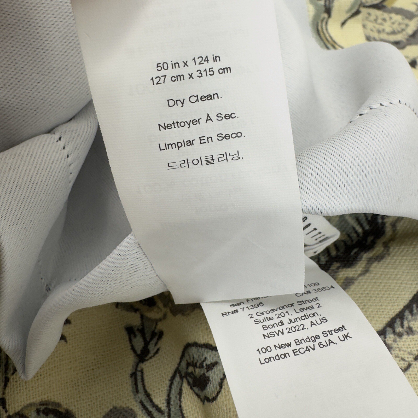 Pottery Barn Haylie Print Linen/Cotton Curtain Drape 50”x124” Blackout Read NWOT