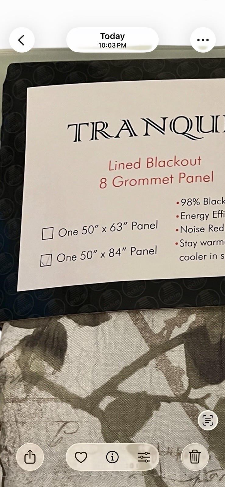 Tranquil Blackout Curtain Panel 50×84 Lined 8 Grommet Thermal Noise Reducing NWT
