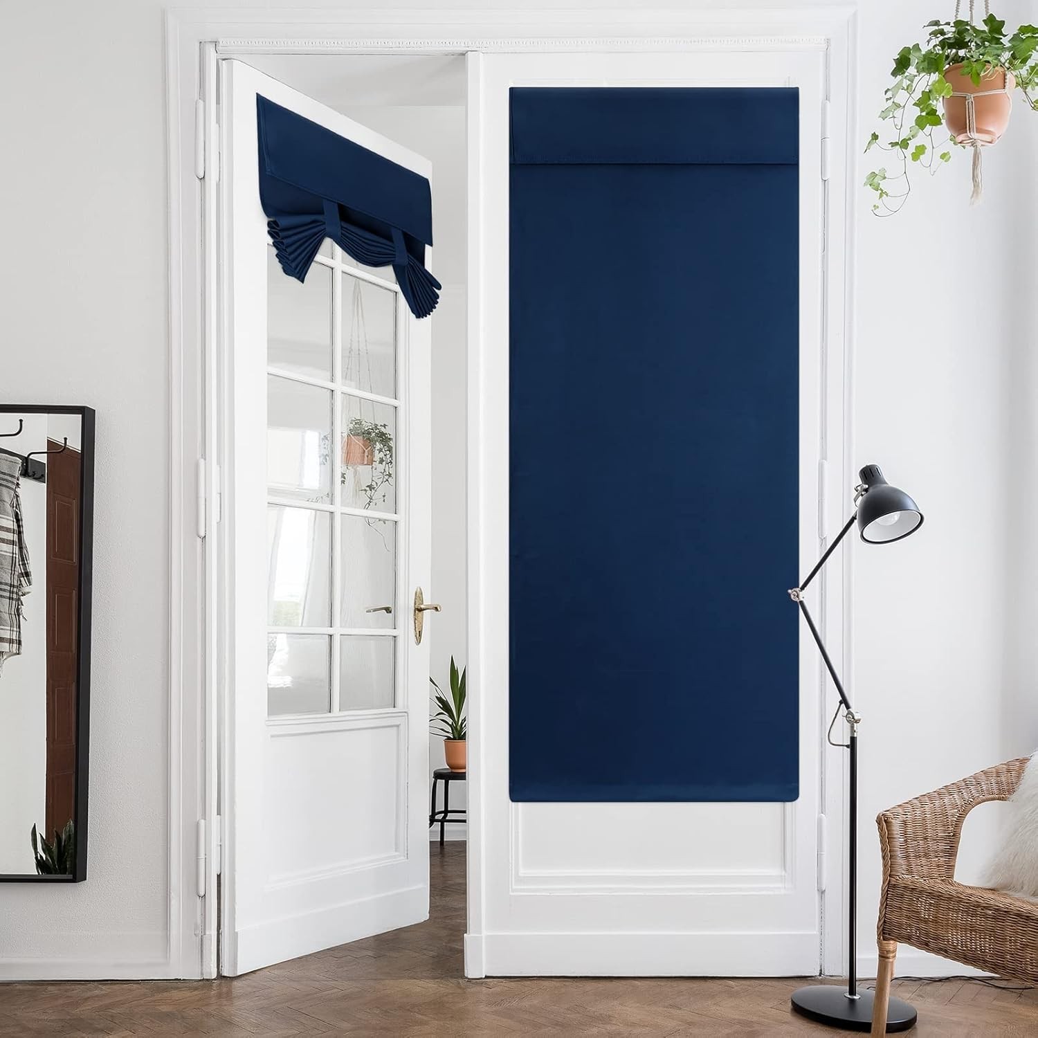 Blackout Thermal Insulated French Door Curtains for Privacy Easy Install Soft