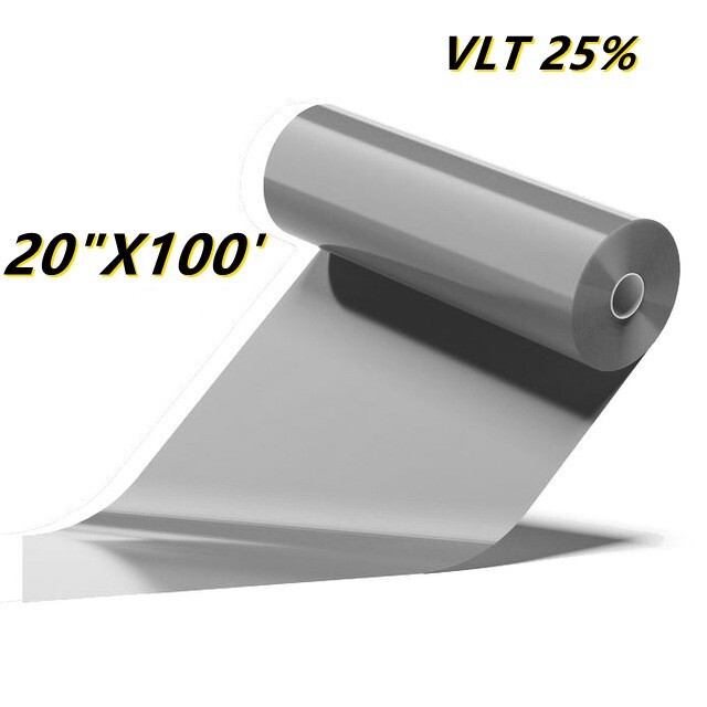 Uncut New 20″x100FT 2 Ply Black VLT 25% Car Window Tint Film Roll