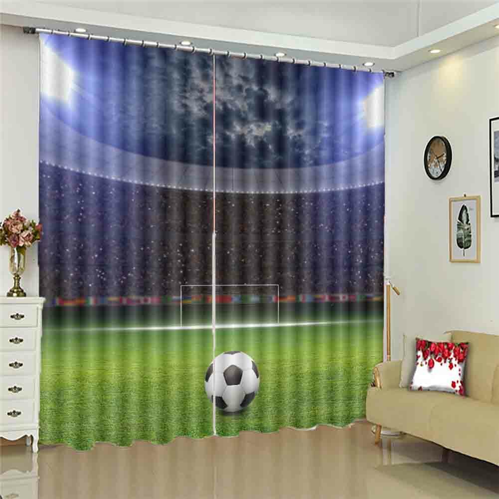 Football Field Sky 3D Curtain Blockout Photo Printing Curtains Drape Fabric