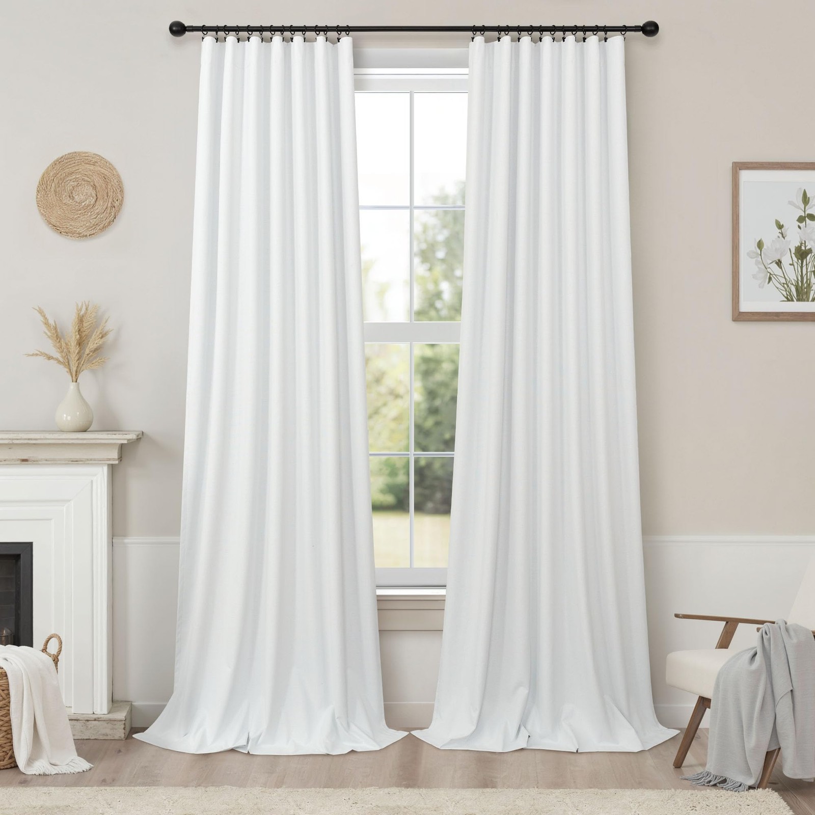 Small Blackout Curtains 45 Inches Long 2 Panels Short Linen Look Heat Blockin…