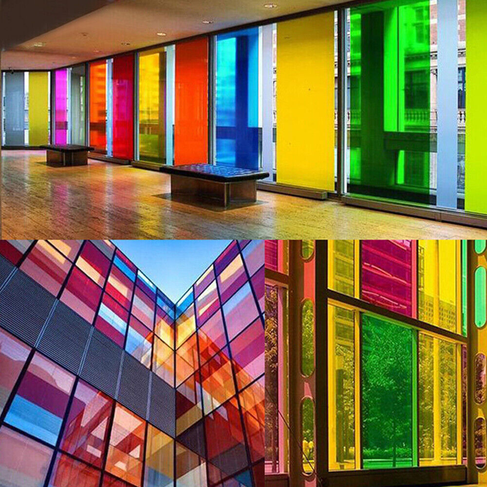 23.6″x78.7″ Transparent Colored Window Film Tint Sun Blocking Home Office Decor
