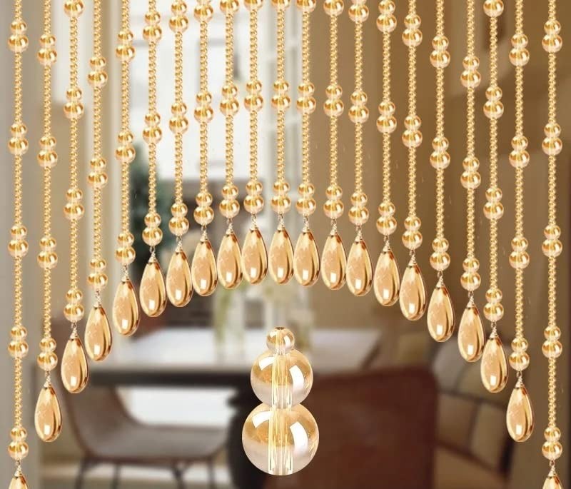 Crystal Beaded Curtain for Doorways,Hanging Glass Door Beads Curtains for Win…
