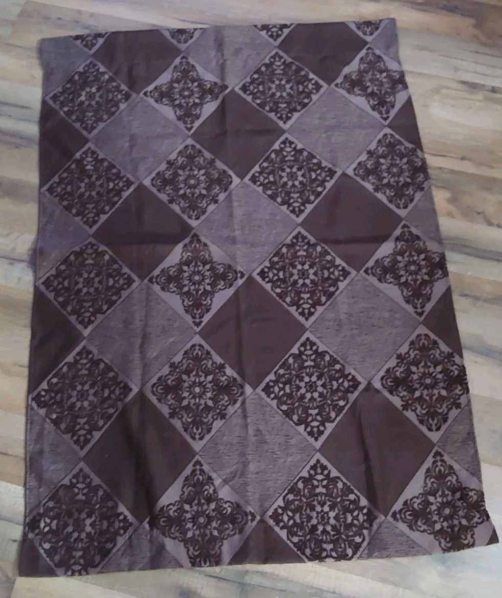 Better Homes and Garden Window Curtains Door Panel Two Pair 52×36 Brown Diamond