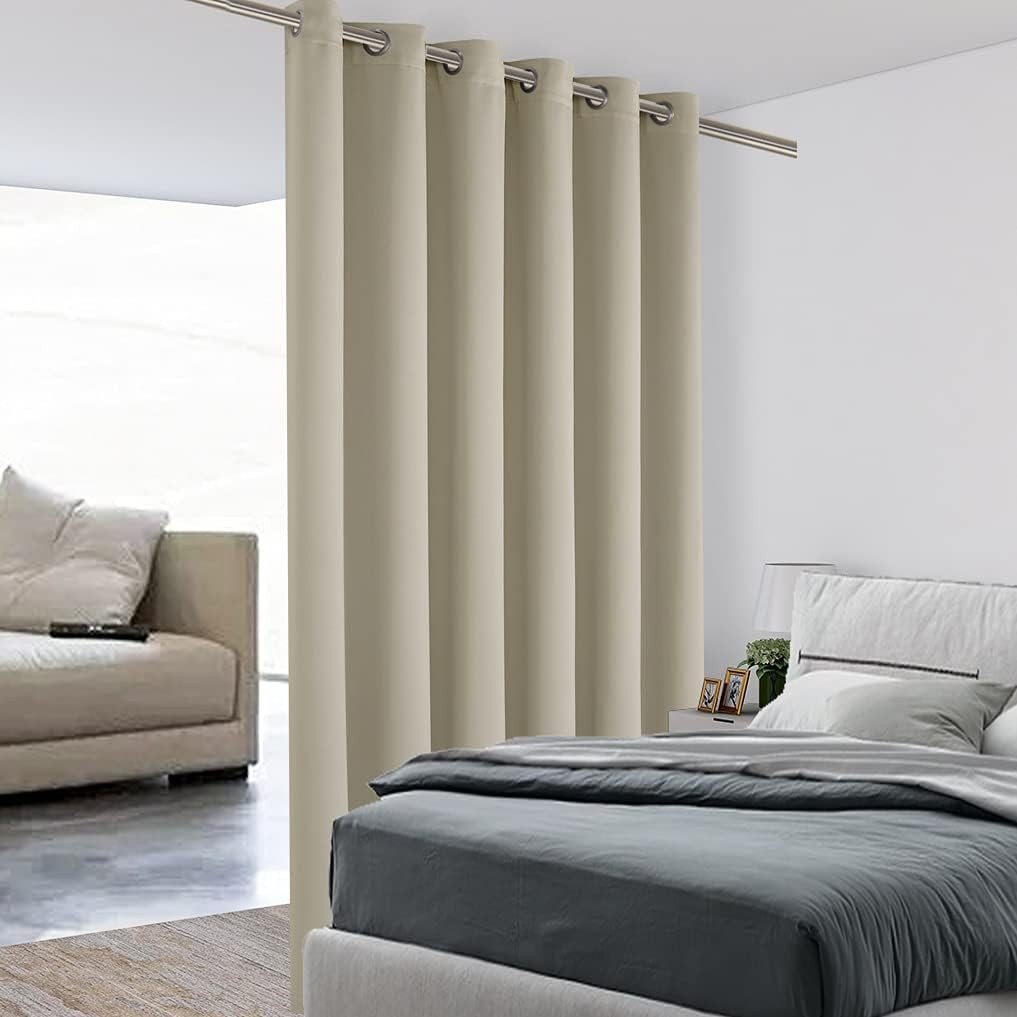 Cream Blackout Room Divider Curtain – Total Privacy & Noise Reduction 108×70