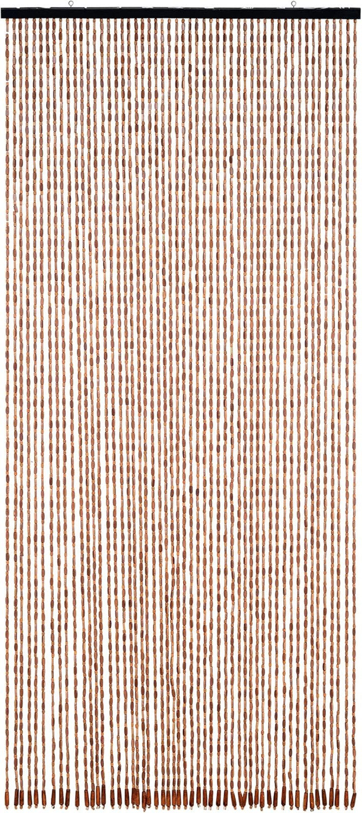 Boho Brown Bamboo & Wood Beaded Curtain for Doorway – 36″x79″ Room Divider