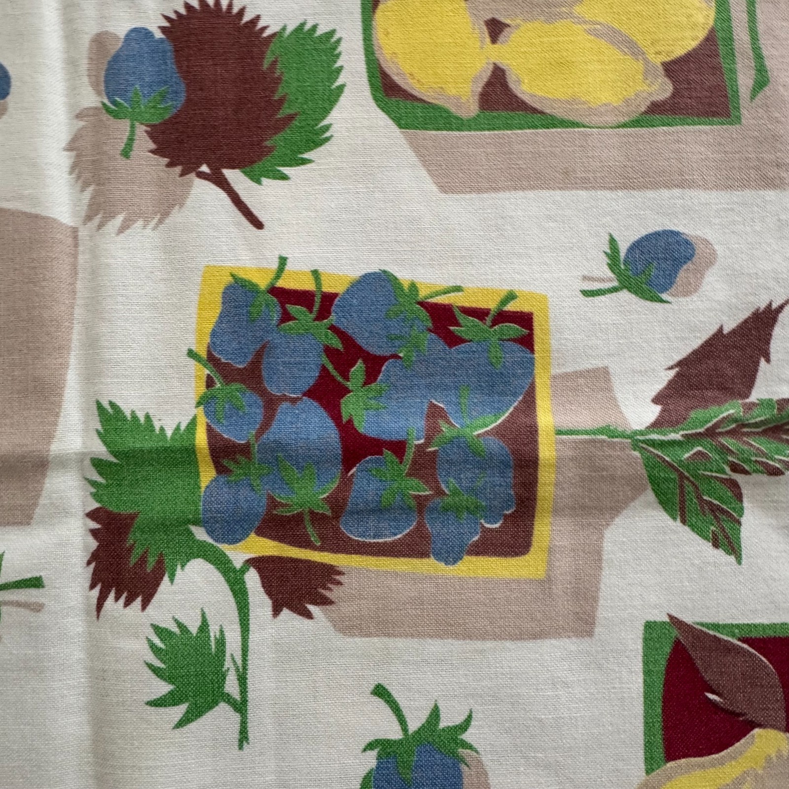 Vintage Fruit Themed Curtain Panel Square Table Runner Set Cottage Farmhouse