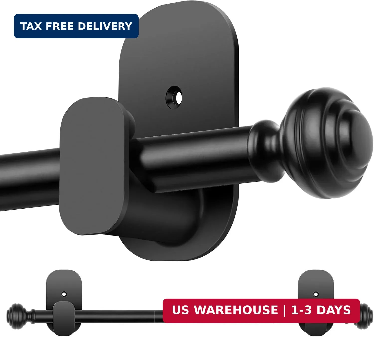 KAMANINA No Drill Curtain Rods for Windows 32 to 58 Inches, 5/8 Inch Renter Frie