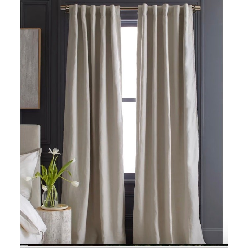 Quince European Linen Room Darkening Curtain Cream 49X 96 #4