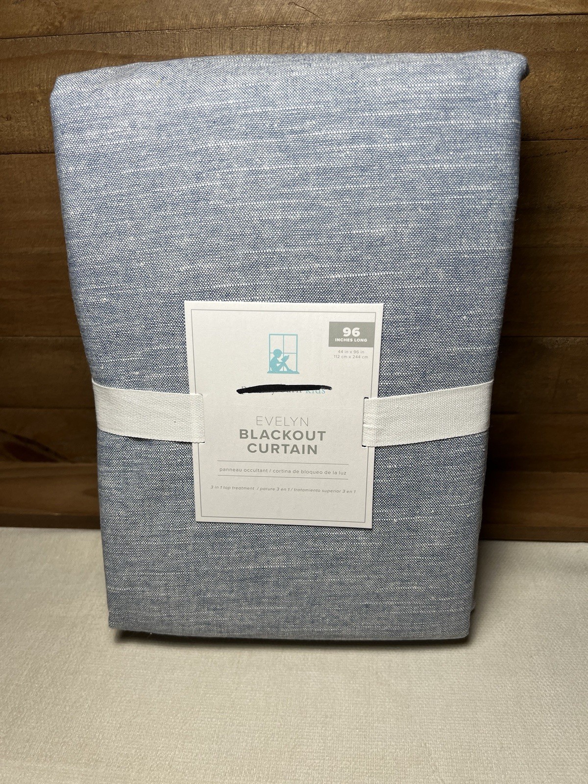 Pottery Barn Kids Evelyn Linen Blackout Curtain Chambray Blue 44×96