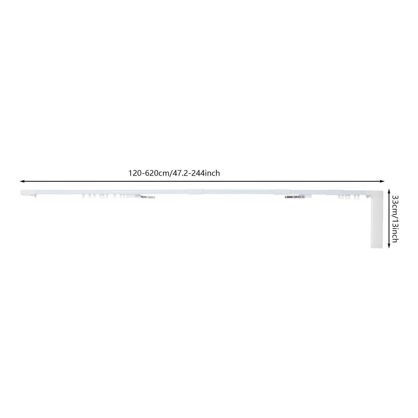 Electric Curtain Rail with Remote Control Motorized Curtain Track 320/520/620cm