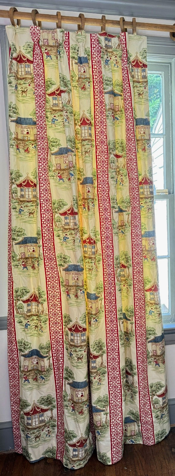 Vintage Cowtan & Tout “Imperial Garden” Pleated Drapery Panel ZZ647