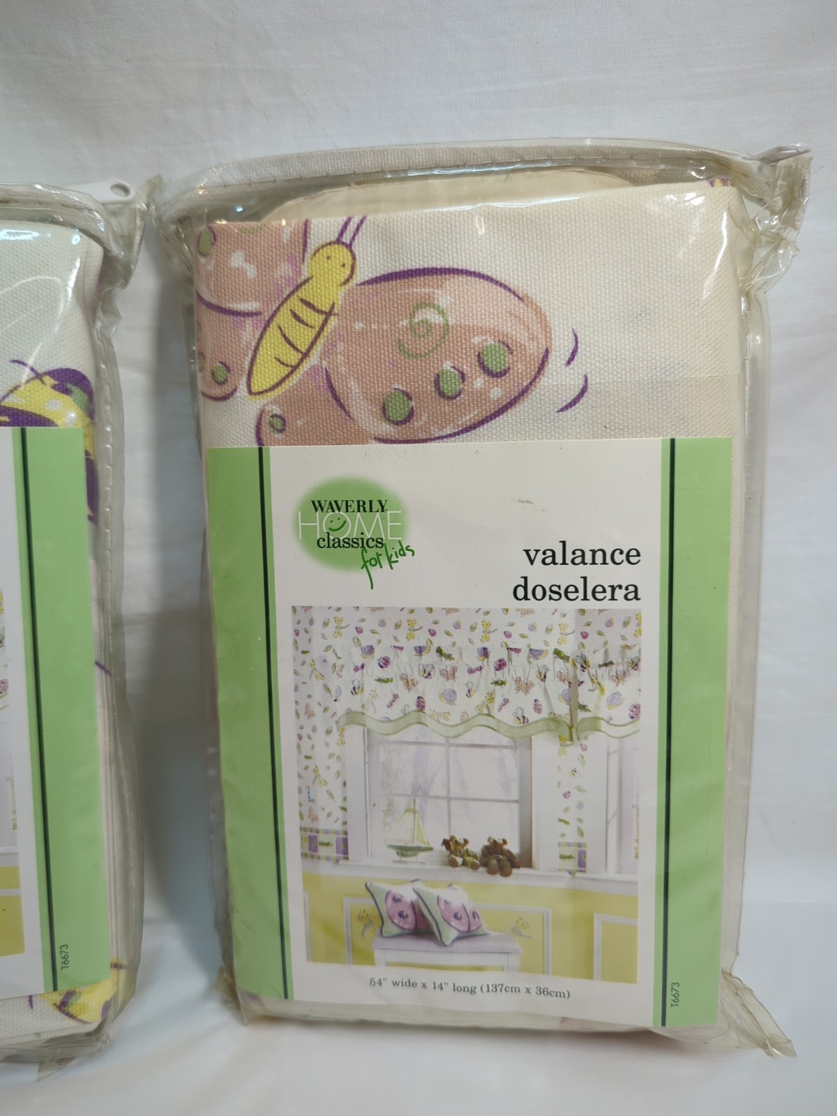 Waverly For Kids Busy Bee Valance, 54” X 14” 2 Packages New In Bag X2
