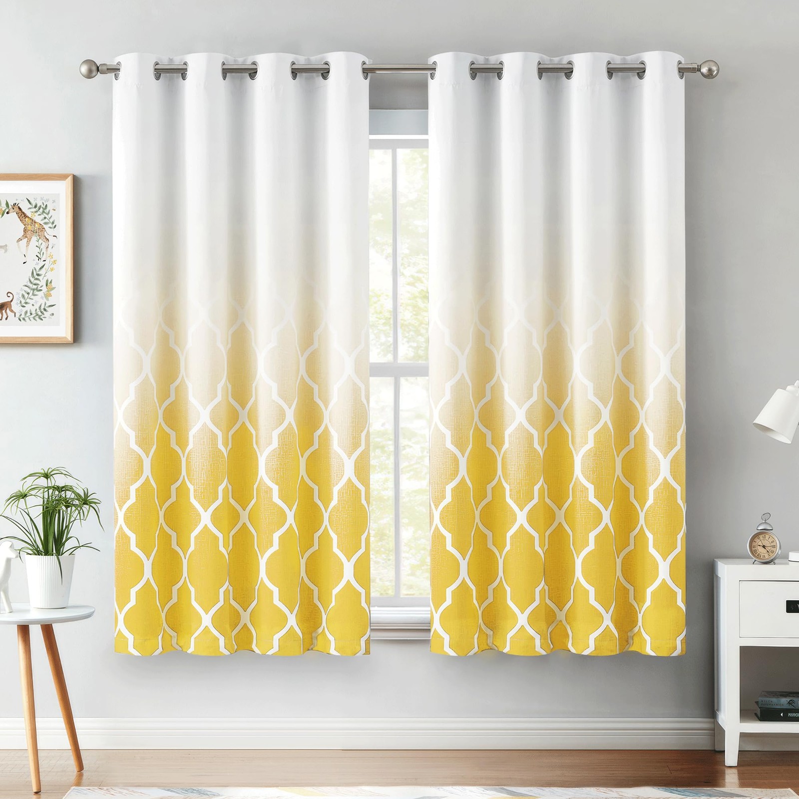 Metro Parlor Ombre Full Blackout Curtains 63 Inches Long 2 Panels for Living Roo