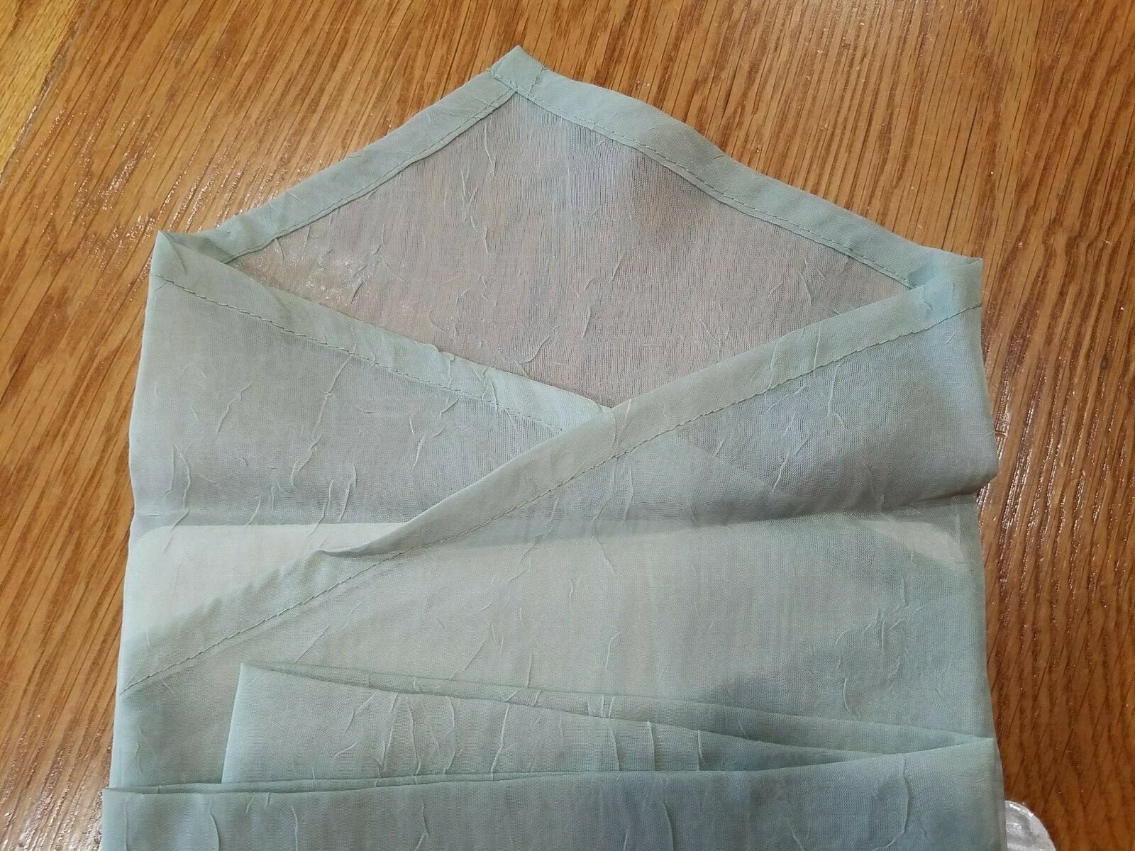 Royal Velvet Crushed Voile Rod Pocket Ascot Valance 40 W x 25 L Seagrass & Egret