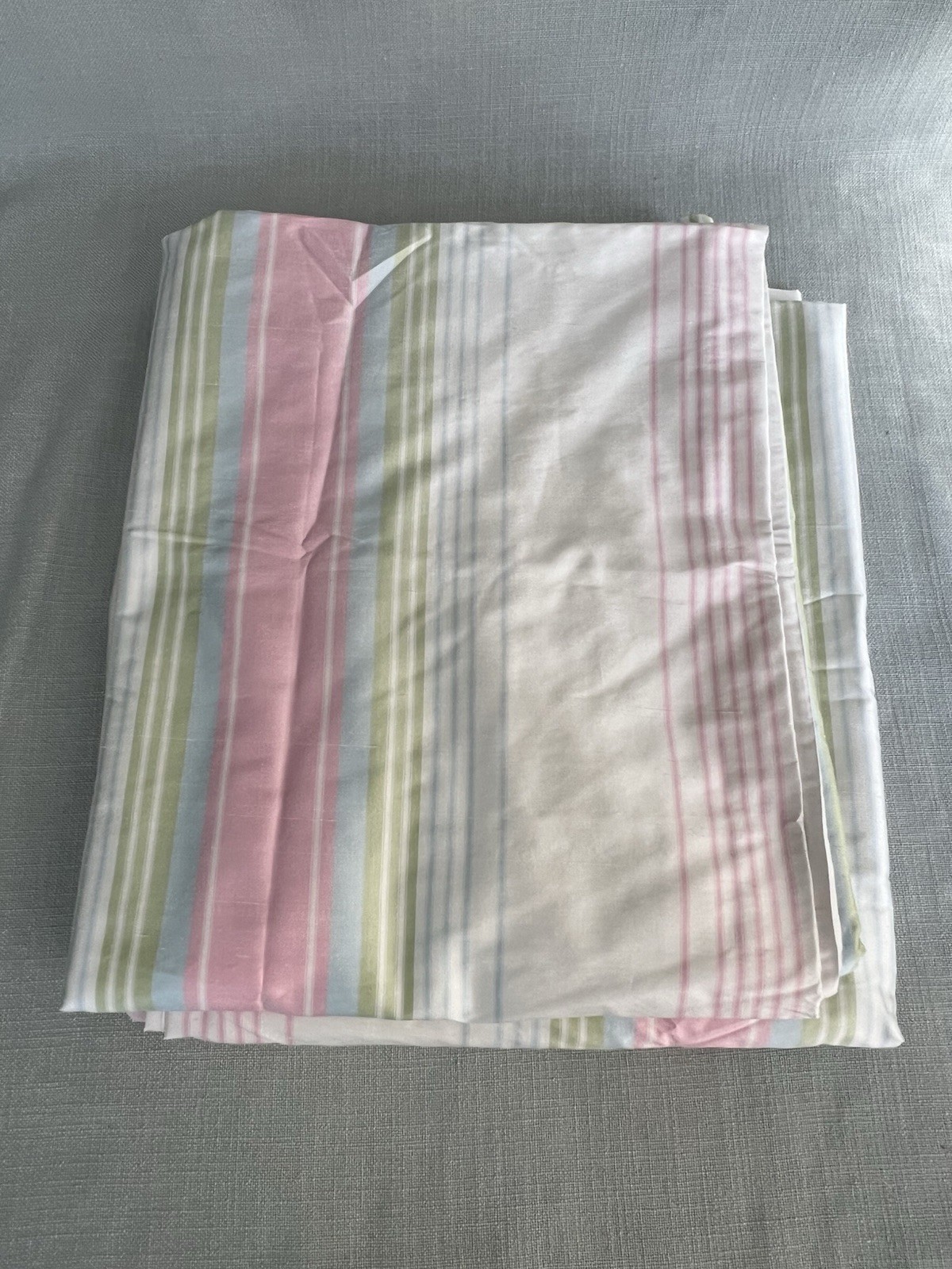 Pair Pottery Barn Kids Silk Double Lined 84” Curtains – Pink Blue Green Striped