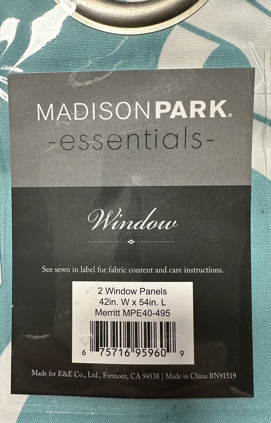 Madison Park Essentials Geometric Curtain Panels Aqua 2 Panels 42×54 Lot Of Two