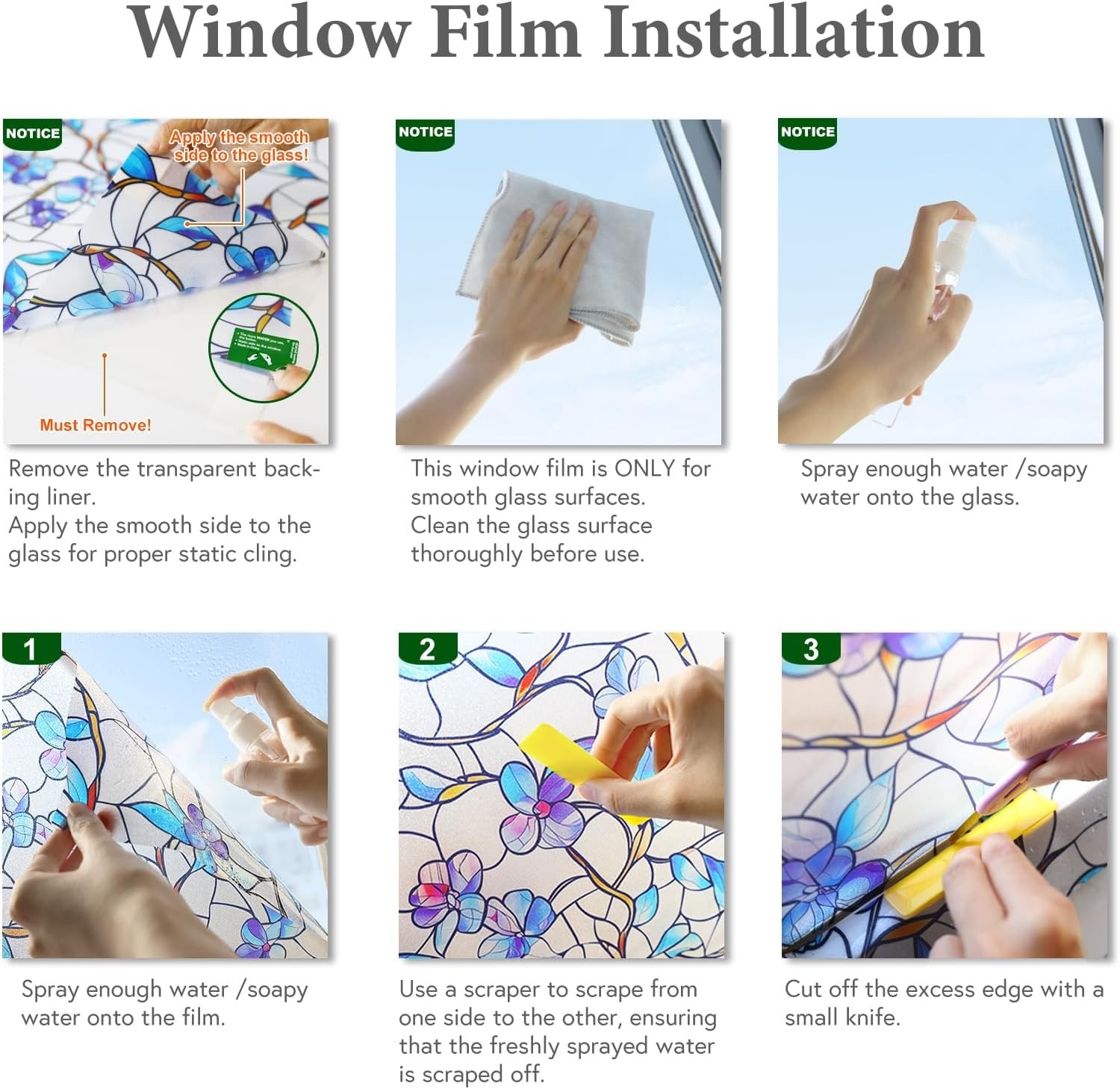 Rainbow Window Privacy Film,Heat Control,UV Blocking,Anti-Glare 78.5″L x 17.5″W