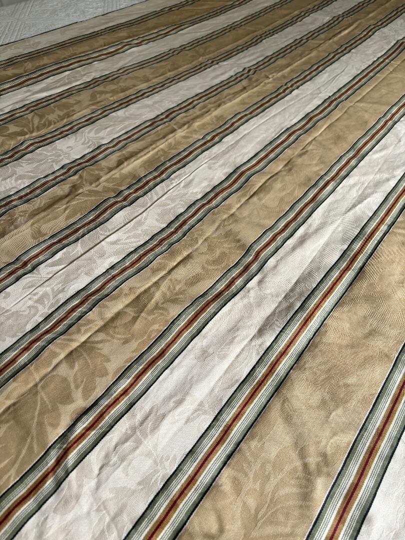 WAVERLY ~CAPULET STRIPED PARCHMENT LINED CURTAIN PANEL #354