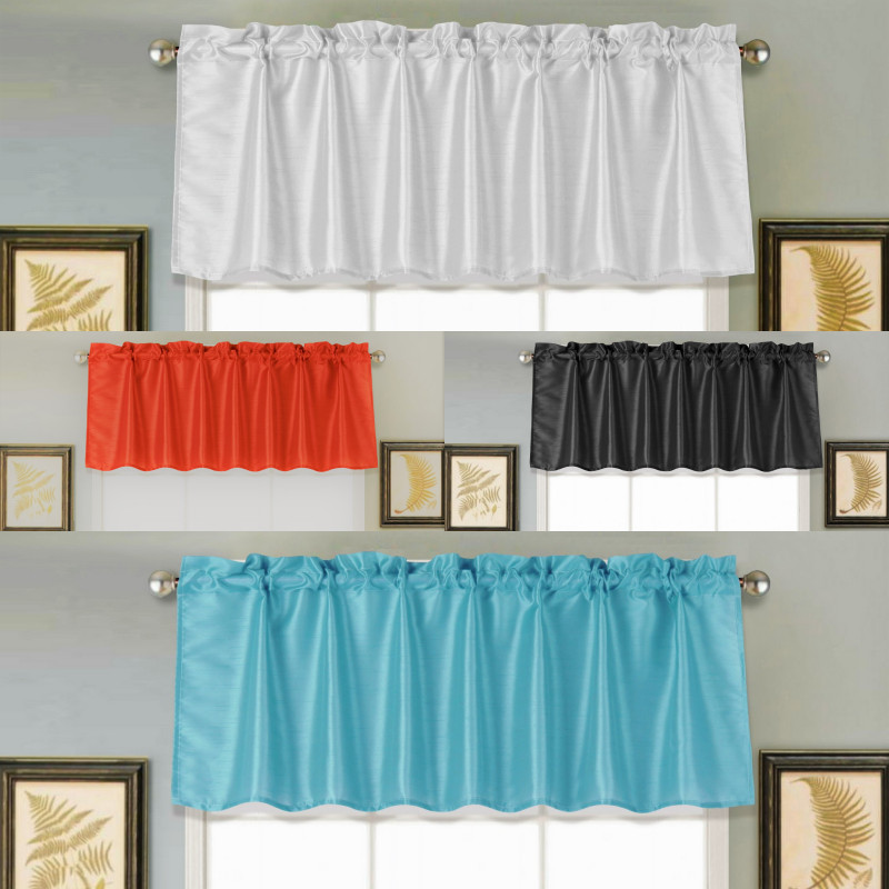 1PC SILKY ROD POCKET VALANCE WINDOW CURTAIN DECOR SHORT 55″W X 18″ L (S18)NEW