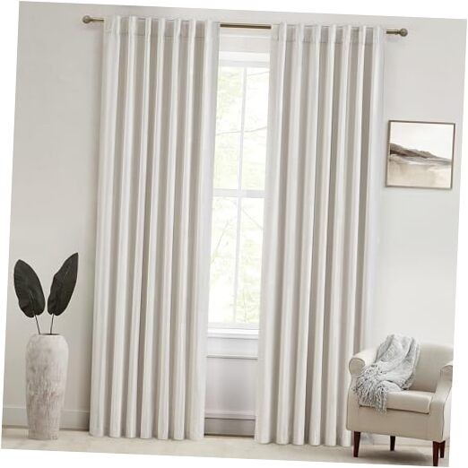 100% Blackout Curtains 90 Inches Long for Living 50″W x 90″L (Pack of 2) Birch