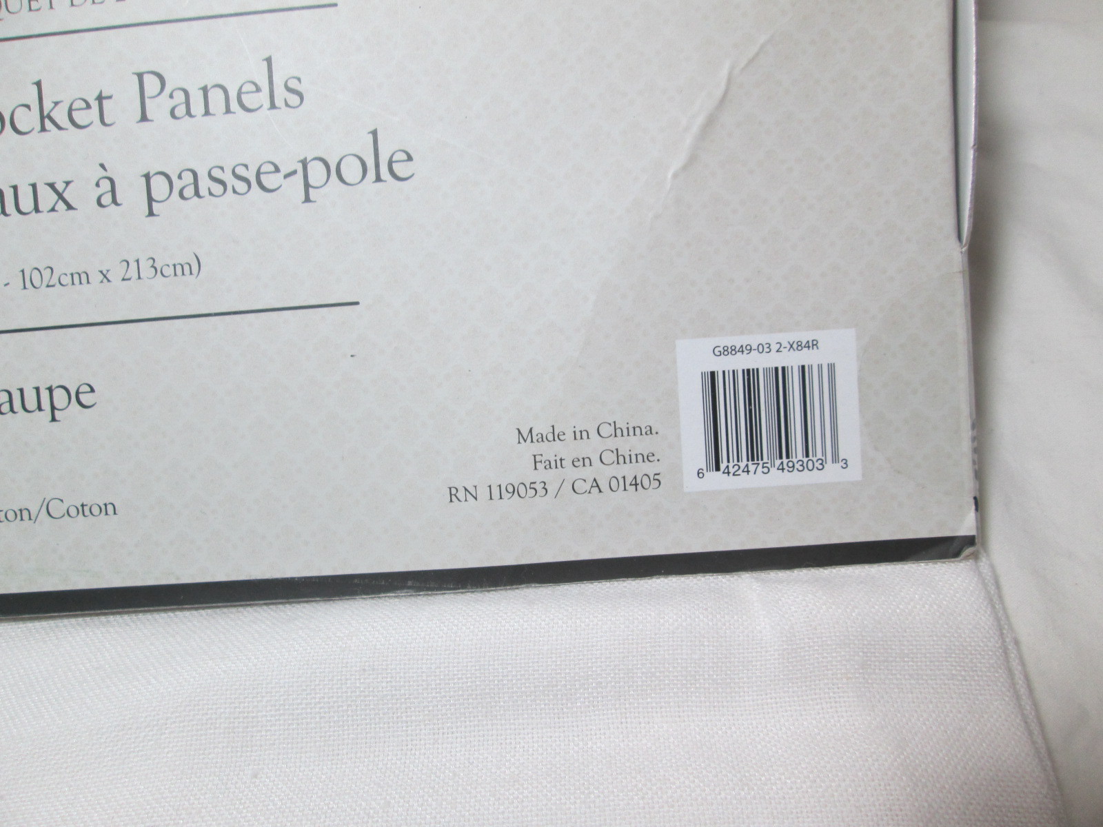 New Design Decor SAFI Cotton Rod Pocket Panels Two – 40″x84″ ~ Taupe and White