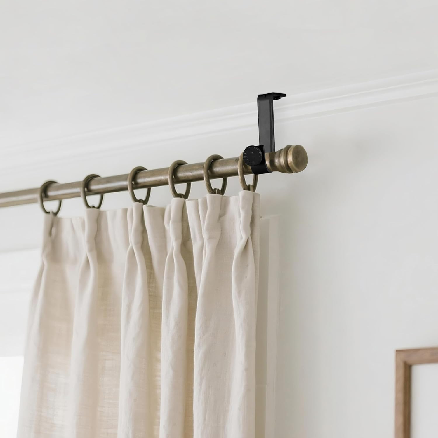 4 Pack Ceiling Curtain Rod Bracket Heavy Duty Single Curtain Rod Holders for 1 I