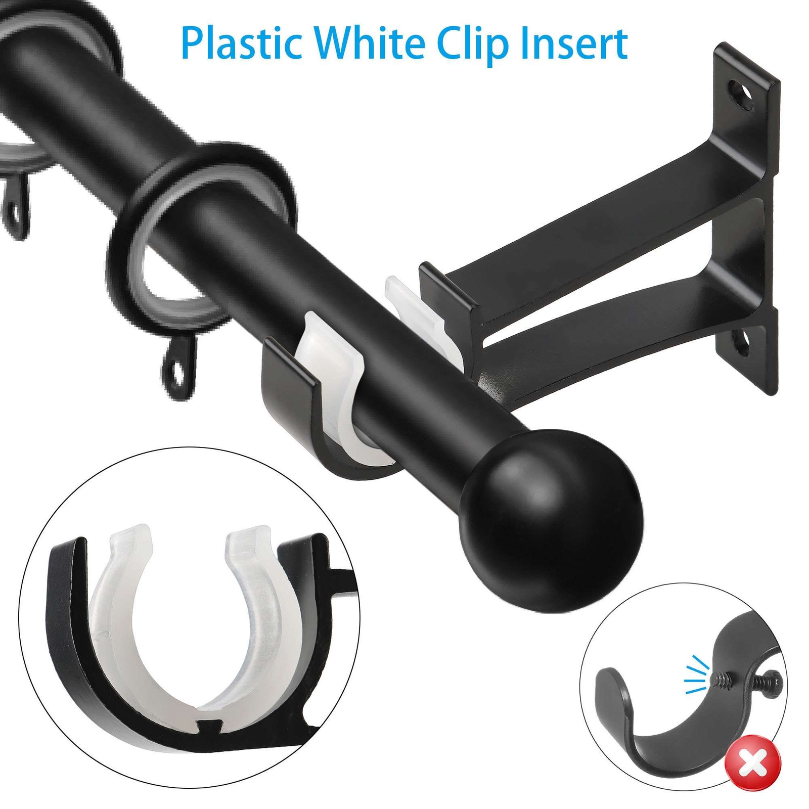 2/4/6 Curtain Pole Rod Brackets Window Holder Aluminum Alloy Heavy Duty Hardware