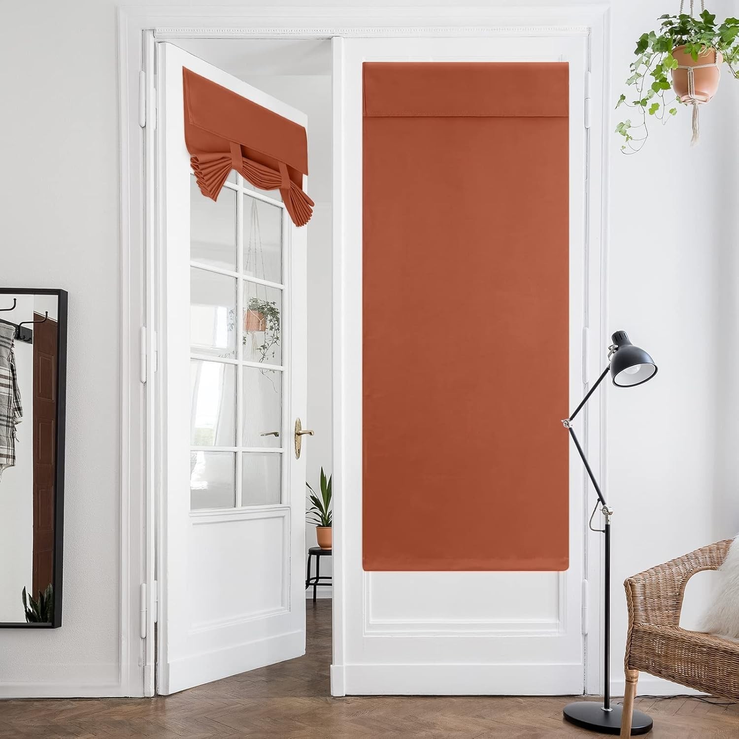 Blackout Thermal Insulated French Door Curtains for Privacy Easy Install Soft