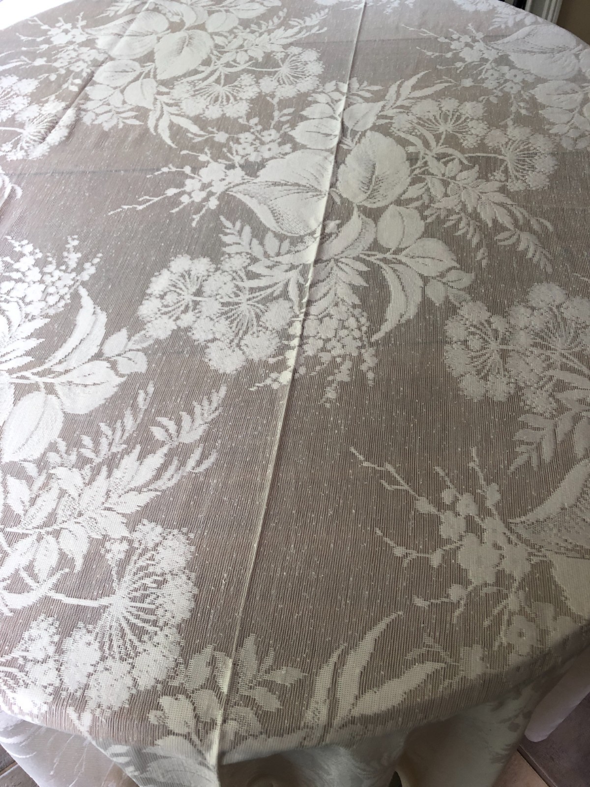 Sheer Lace Floral White Curtain Panel