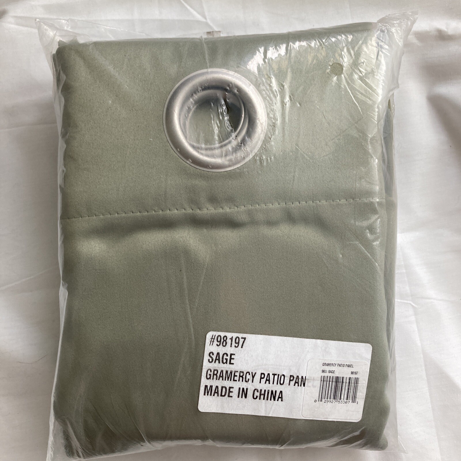 Sun Zero Barrow Grommet Sliding Patio Door Curtain Panel 84″H x 100”W Sage Green