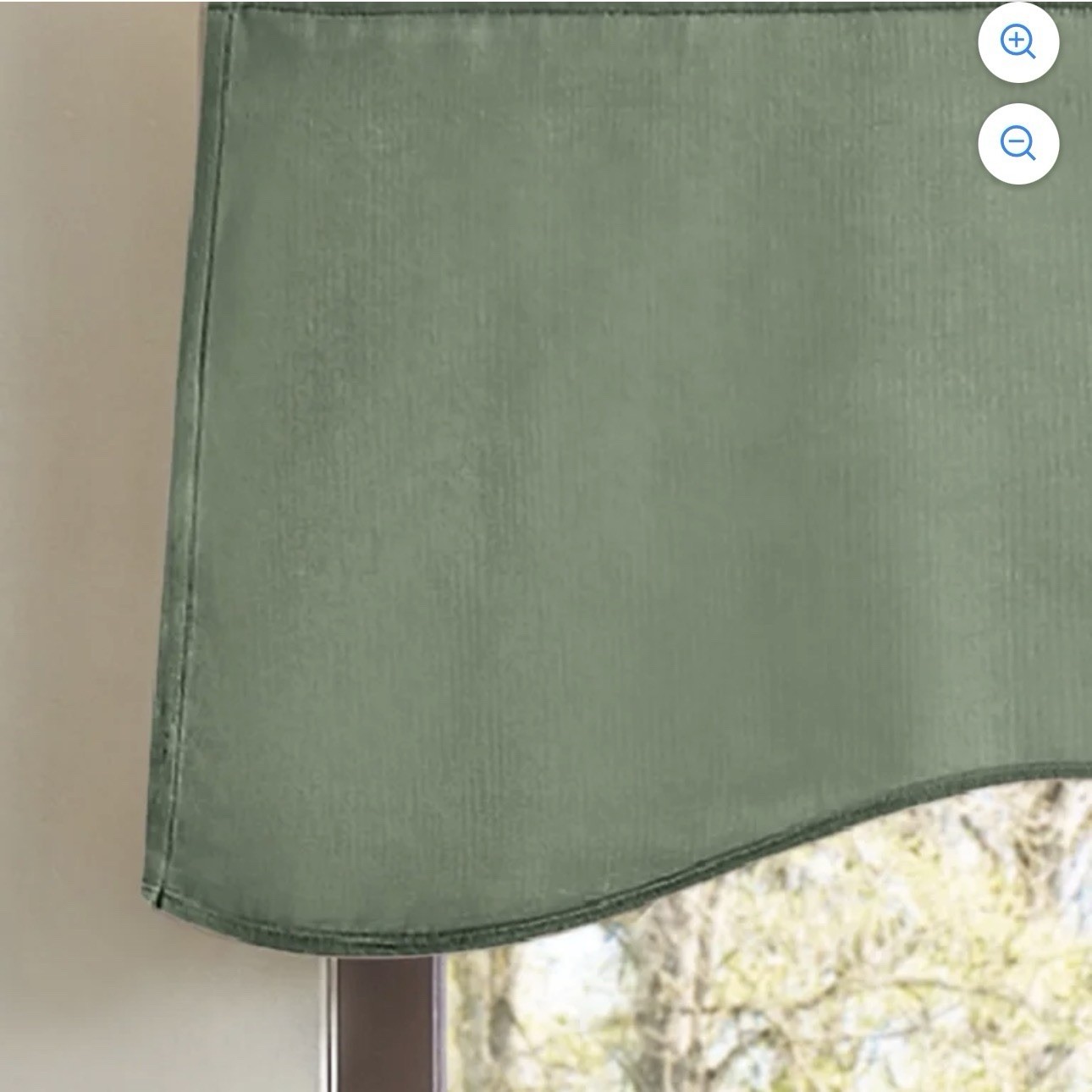 Martha Stewart Lucca Velvet Scalloped Valance Green Rod Pocket 50 x 18