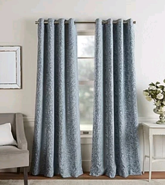 1 Panel Martha Stewart Acadia Grommet Top Blackout Curtain 50″ X 108″ / Blue