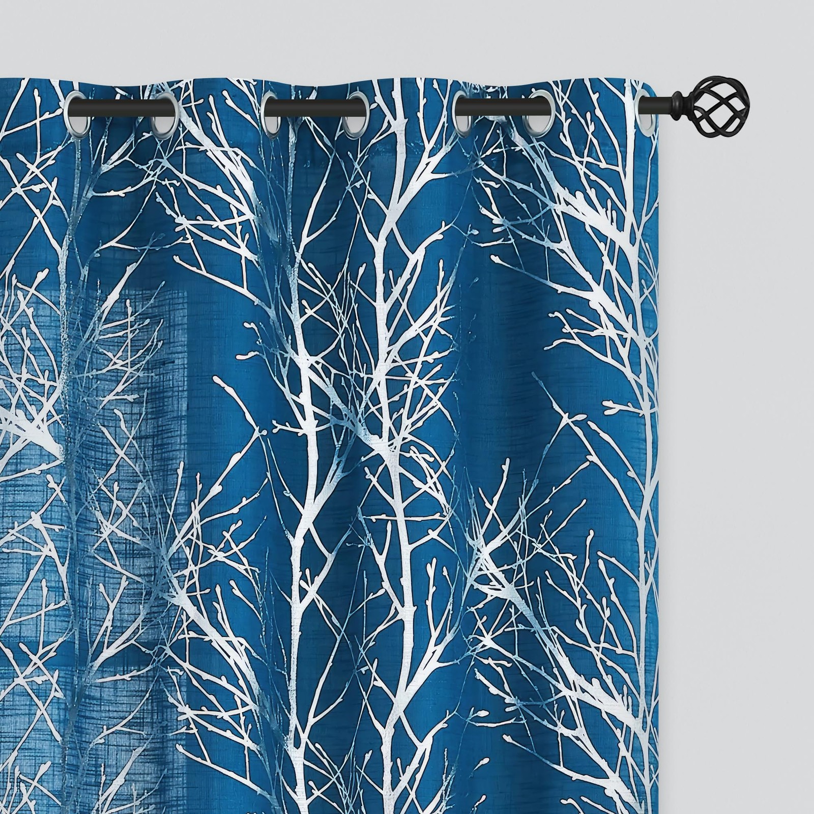 FMFUNCTEX Linen Semi Sheer Curtains for Bedroom and Living Room Silver Foil …
