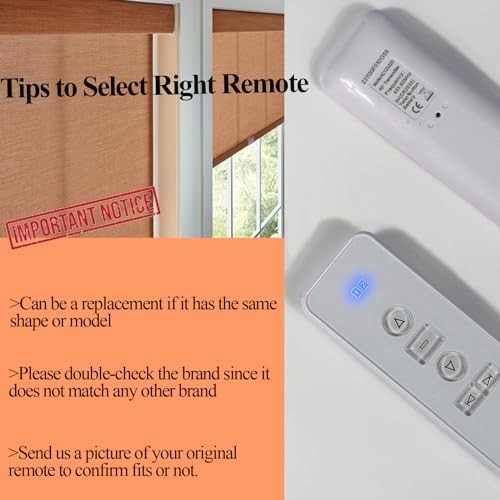 2-Channel RF433.92 Remote Control Transmitter for Roller Shades & Blinds