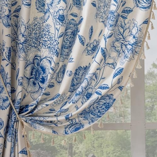 Curtains for Bohemian 90 Inch Length French 55″W x 90″L (Pack of 2) Blue