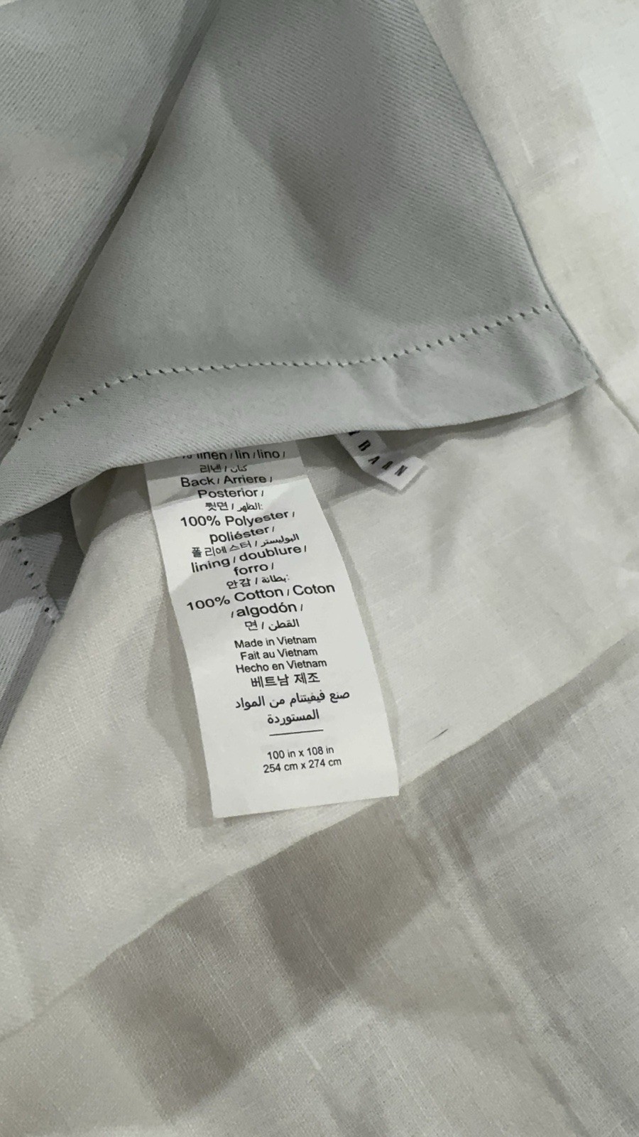 Pottery Barn Belgian Flax Linen Blackout Curtain 100 X 108 White -1-