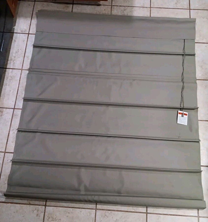 New 47 x 64 in Rica Fabric Roman Shade Gray & Hardware RN93677 CRCB008 JCP 47×64