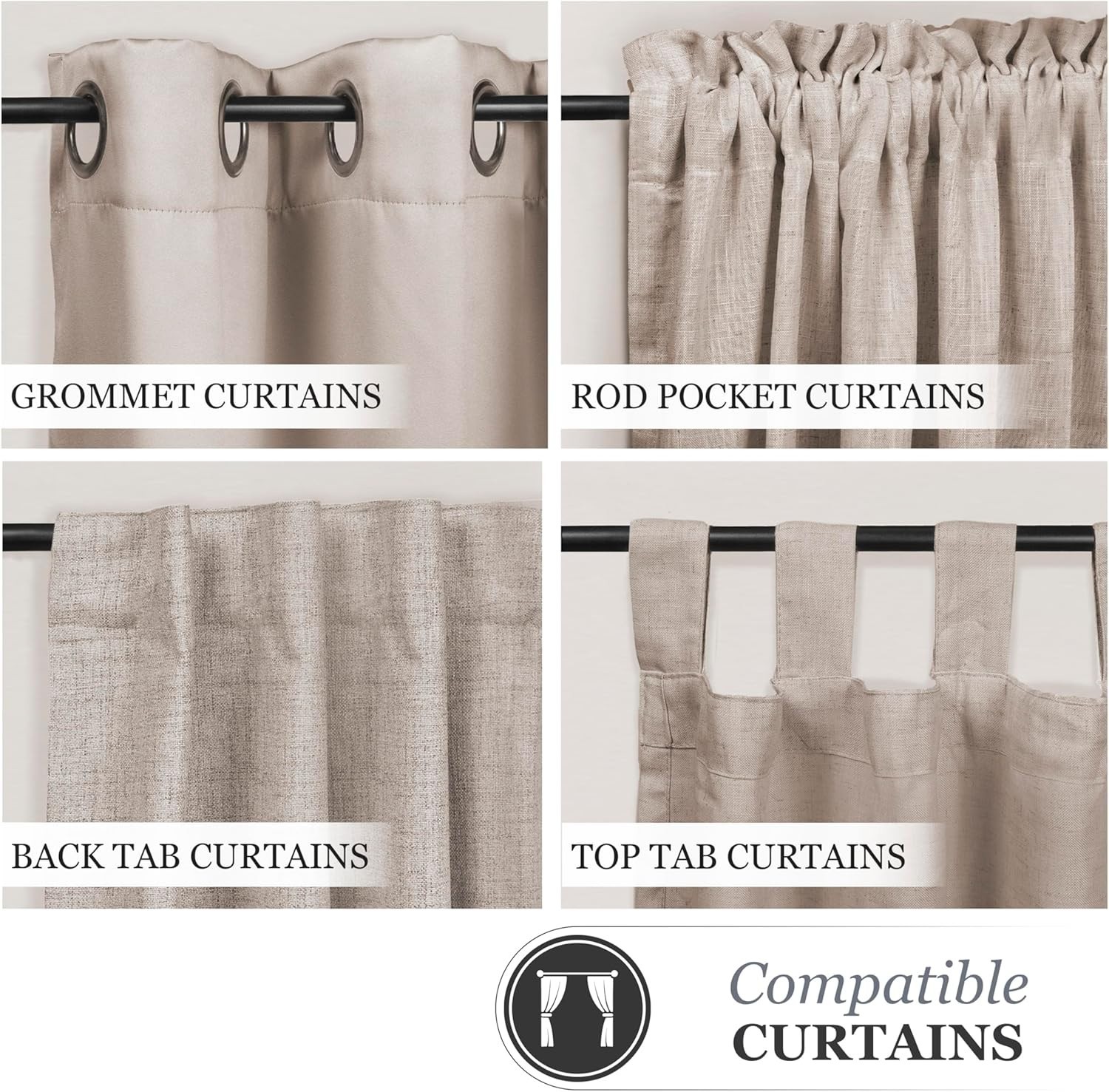 Durable Chelsea Ball-End Curtain Rod – Adjustable for Custom Window Treatments