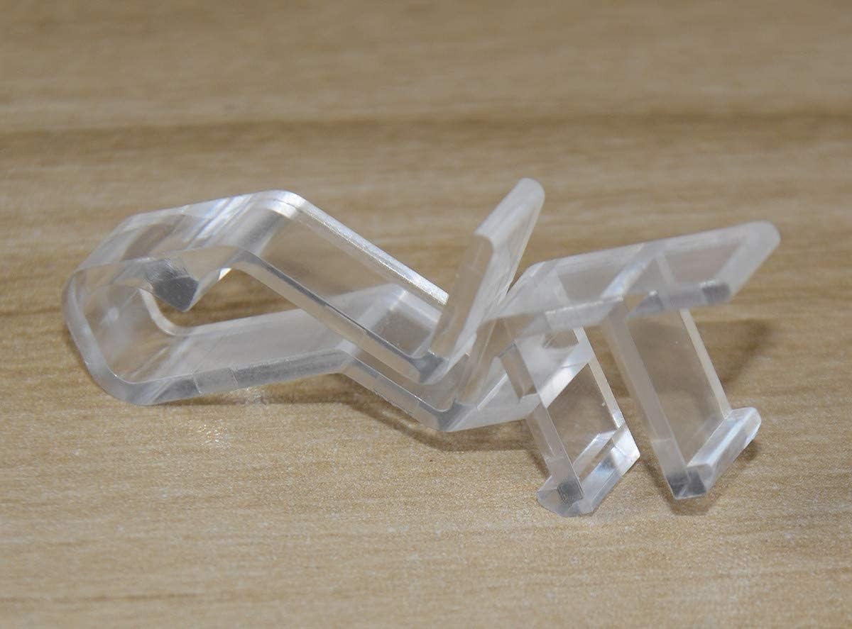 Hidden Channel Valance Clips 1-7/8 Clear 10pcs for Faux & Real Wood Blinds