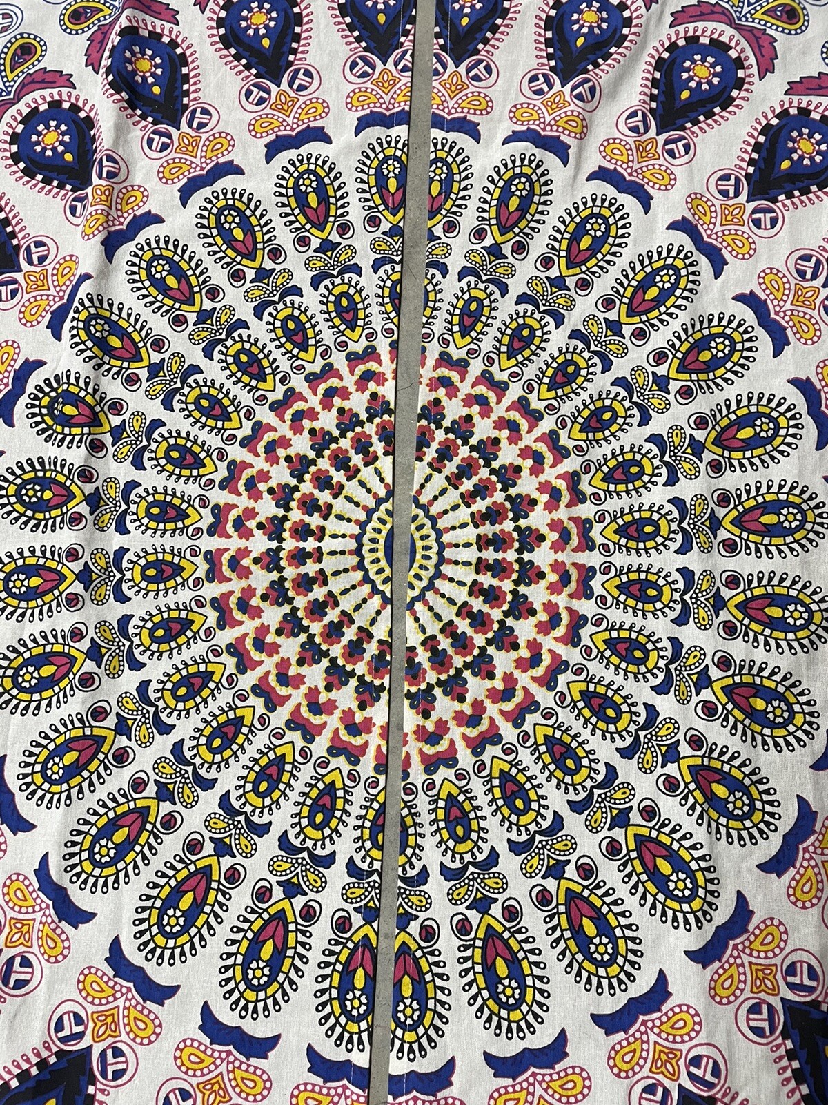 Curtain Panels Mandala Floral Pink Yellow Blue Large Colorful Boho Hippie Trippy